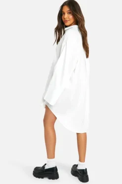 Shirt Dresses*boohoo Wide Sleeve Shirt Dress white