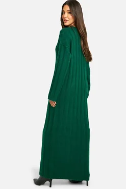 Maxi Dresses|Jumper Dresses*boohoo Wide Soft Rib Knitted Maxi Dress bottle