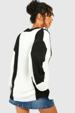 Oversized Jumpers*boohoo Wide Stripe Oversized Jumper black