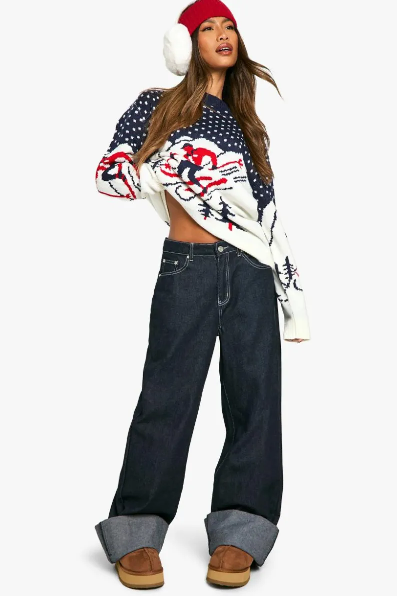 Jumpers|Jumpers & Cardigans*boohoo Winter Ski Knitted Jumper navy