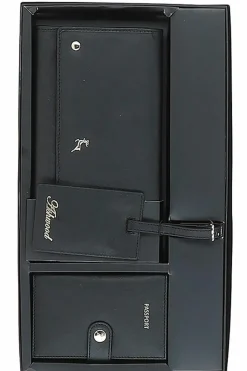 Handbags|Travel Accessories*Ashwood Leather Wise Tour' Real Leather Gift Travel Set Black
