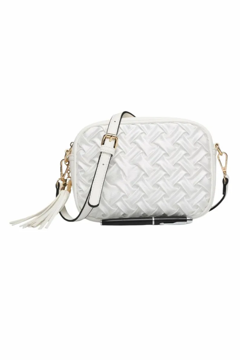 Cross-Body Bags|Handbags*Kitise Women's Velvet Woven Pattern Crossbody Shoulder Handbag White