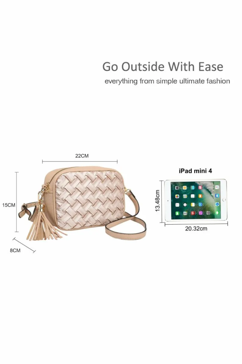 Cross-Body Bags|Handbags*Kitise Women's Velvet Woven Pattern Crossbody Shoulder Handbag White