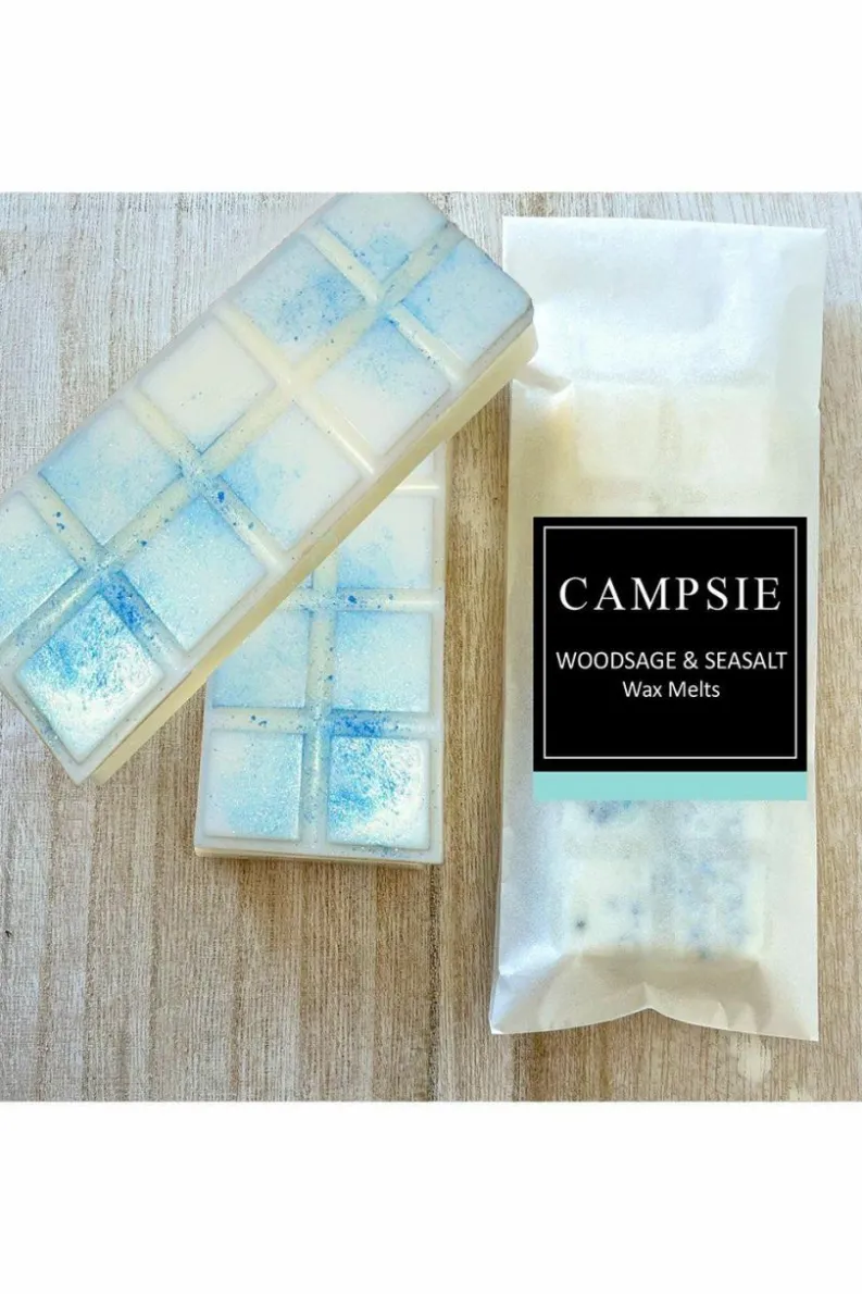 Candles & Diffusers|Candles*CAMPSIE Candles Woodsage & Seasalt Wax Melt Bar Duo White