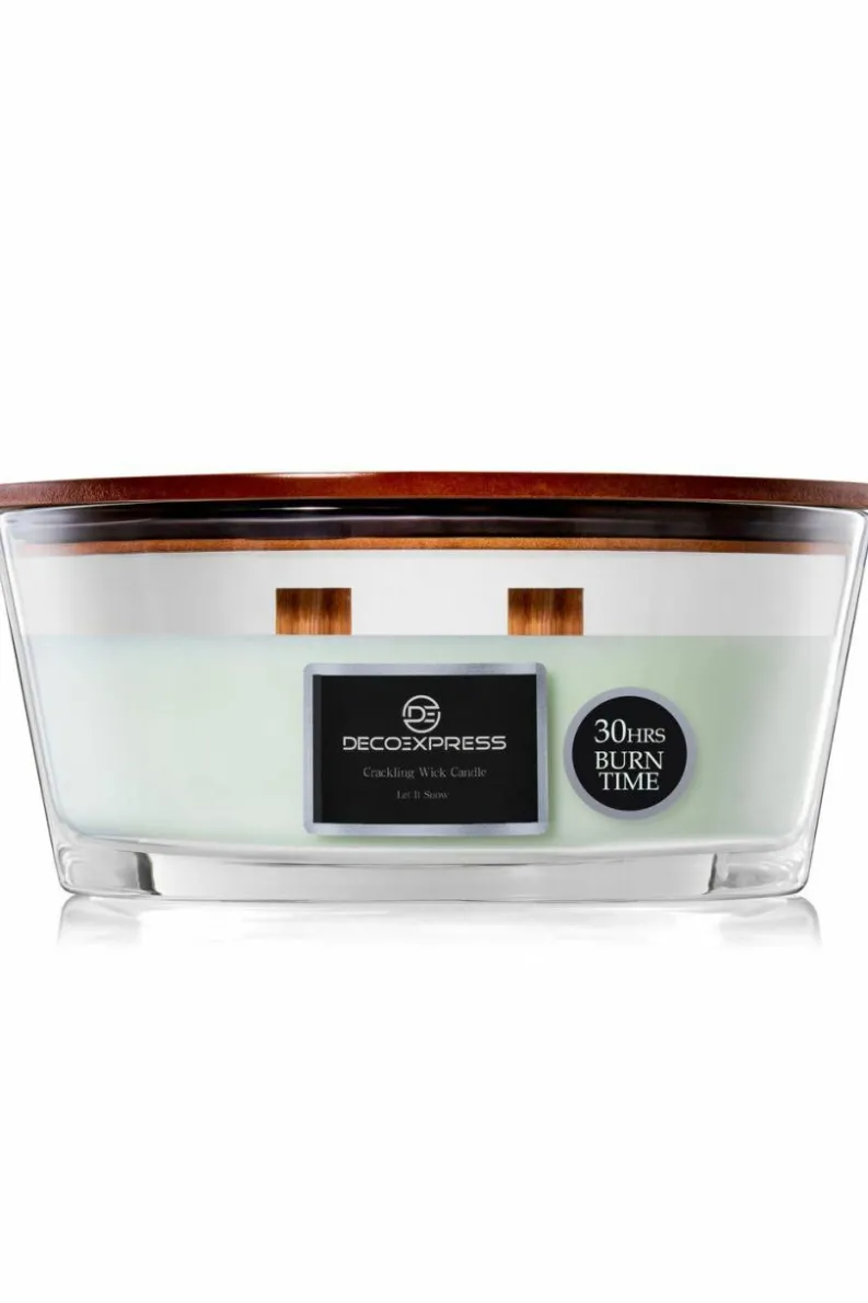 Candles & Diffusers|Candles*Deco Express Woodwick Candles - Let It Snow Green