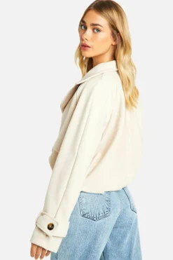 Up To 80% Off Winter Warmers|Wool Look Coats*boohoo Wool Look Cropped Jacket stone