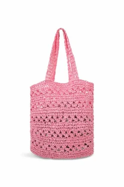 Woven Bags*My Accessories London Woven Crochet Tote Pink