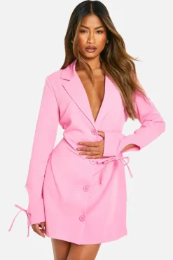 Blazer Dresses*boohoo Woven Cut Out Cross Back Blazer Dress bubblegum