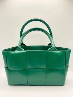 Handbags*SVNX Woven Faux Leather Grab Bag in Green