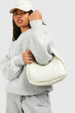 Woven Bags|Handbags*boohoo Woven Grab Bag cream