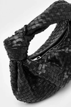 Woven Bags|Handbags*boohoo Woven Knot Handle Bag black