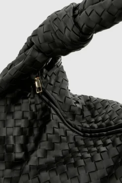 Shoulder Bags|Handbags*boohoo Woven Knot Oversized Shoulder Bag black