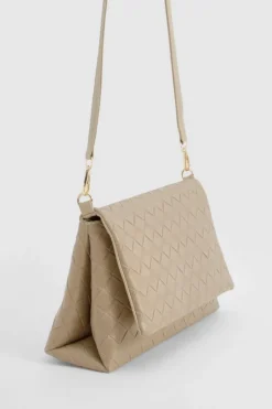 Woven Bags|Cross-Body Bags*boohoo Woven Leather Look Cross Body Bag taupe