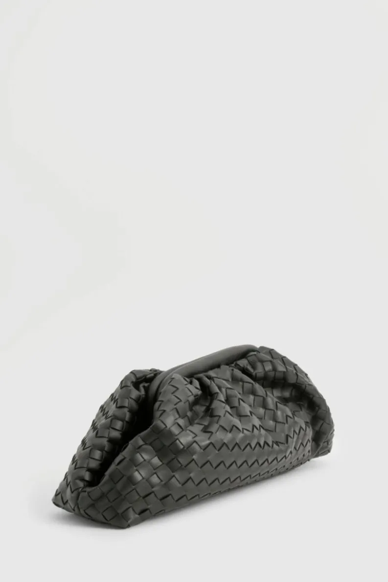 Woven Bags|Handbags*boohoo Woven Oversized Clutch Bag black