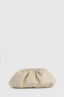 Woven Bags*boohoo Woven Oversized Clutch Bag ivory