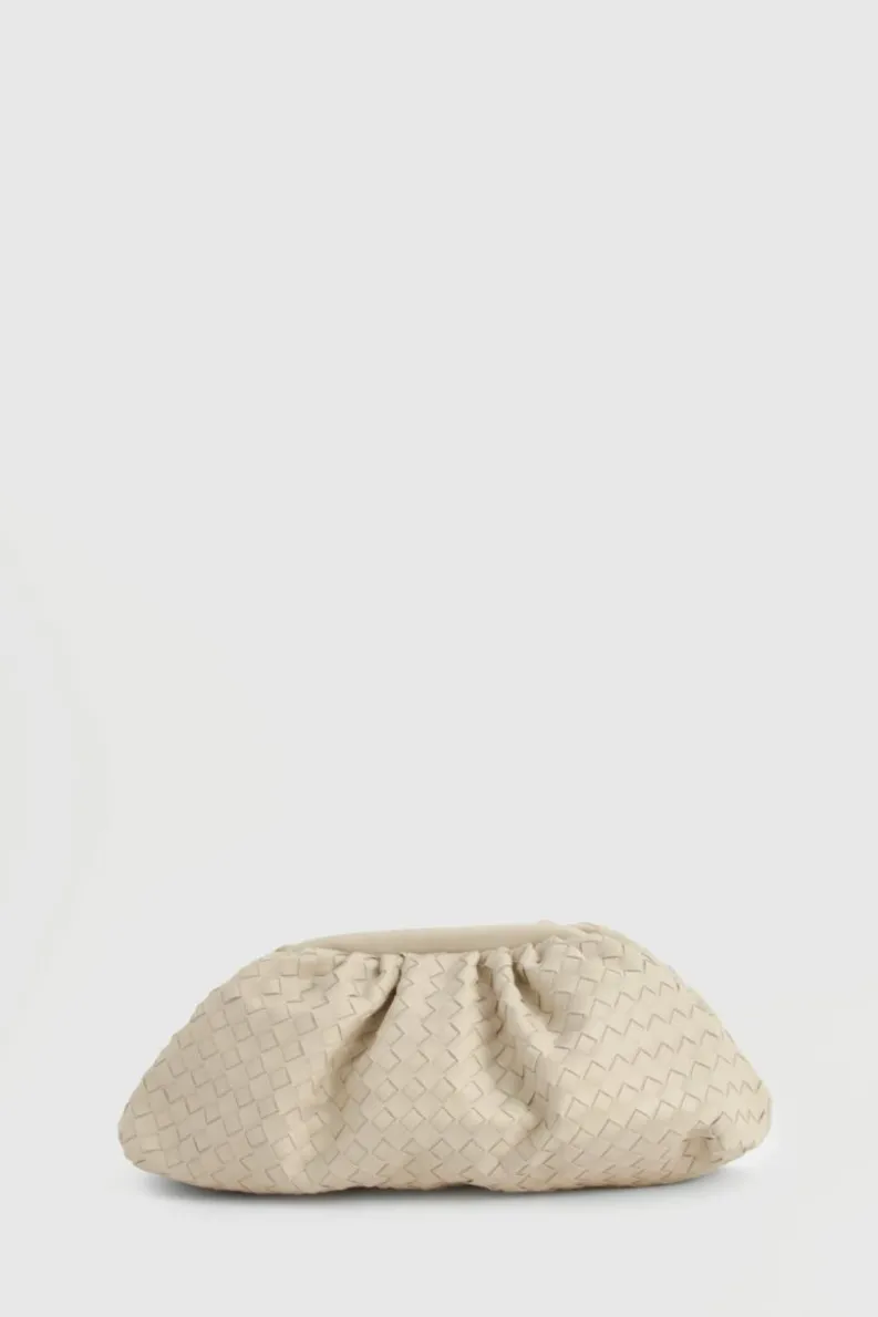 Woven Bags*boohoo Woven Oversized Clutch Bag ivory