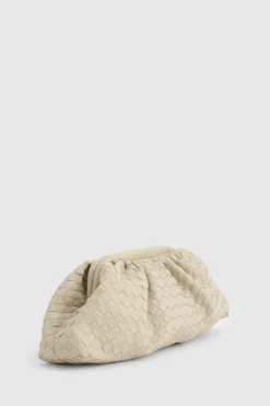 Woven Bags*boohoo Woven Oversized Clutch Bag ivory
