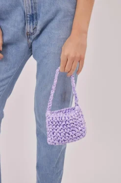 Woven Bags*My Accessories London Woven Satin Mini Bag in Lilac
