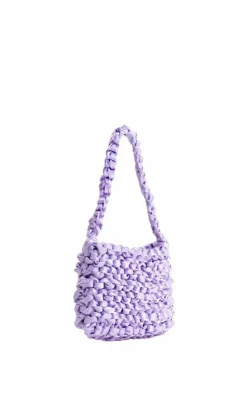 Woven Bags*My Accessories London Woven Satin Mini Bag in Lilac