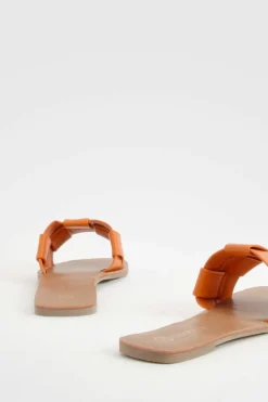 Sandals*boohoo Woven Slip On Flat Sandals orange