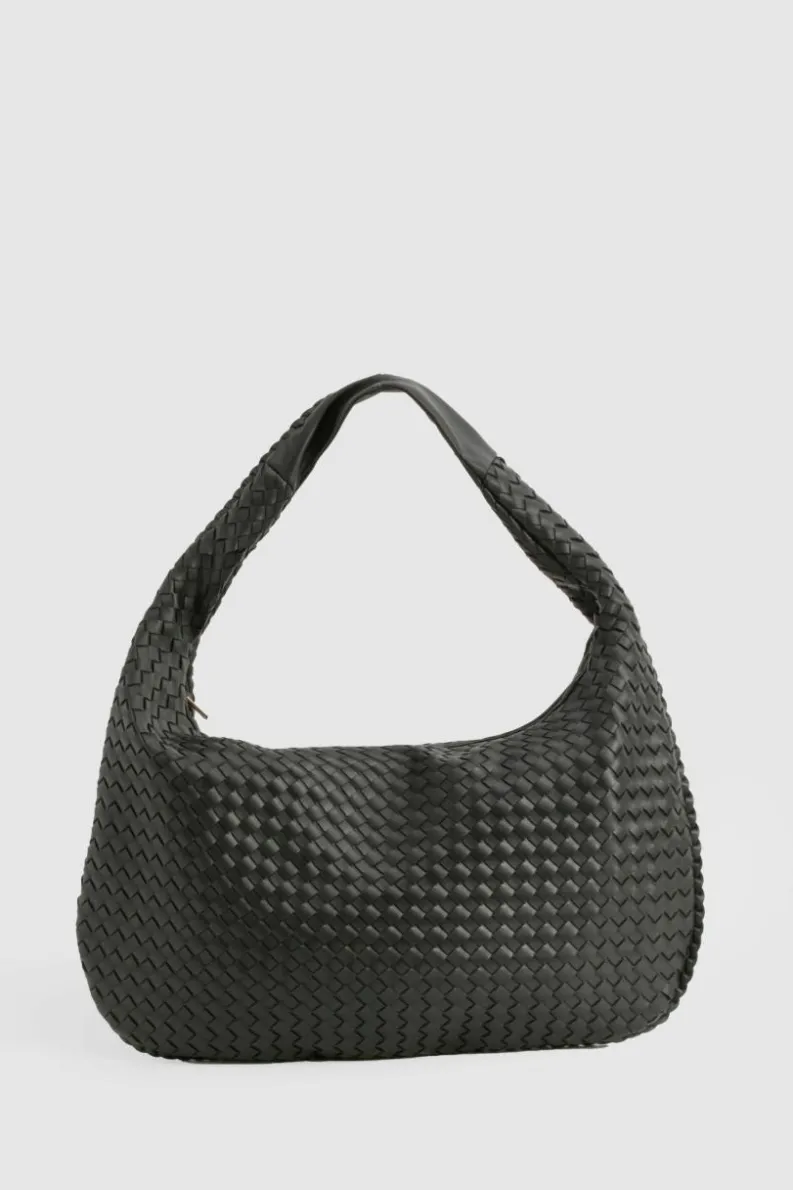 Woven Bags|Handbags*boohoo Woven Slouchy Tote Bag black
