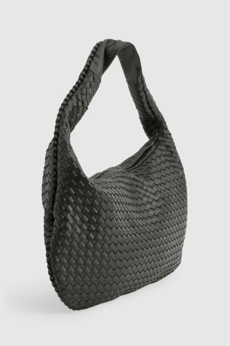 Woven Bags|Handbags*boohoo Woven Slouchy Tote Bag black
