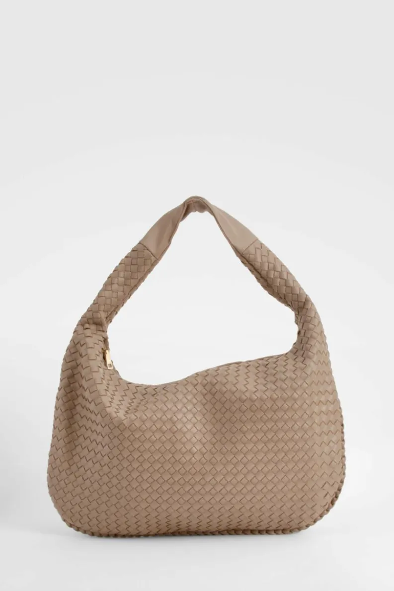Woven Bags|Handbags*boohoo Woven Slouchy Tote Bag taupe