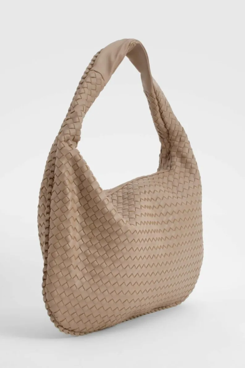 Woven Bags|Handbags*boohoo Woven Slouchy Tote Bag taupe