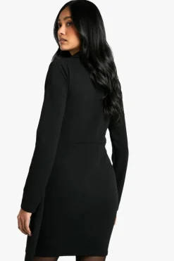 Blazer Dresses|Wrap Dresses*boohoo Wrap Detail Fitted Blazer Dress black