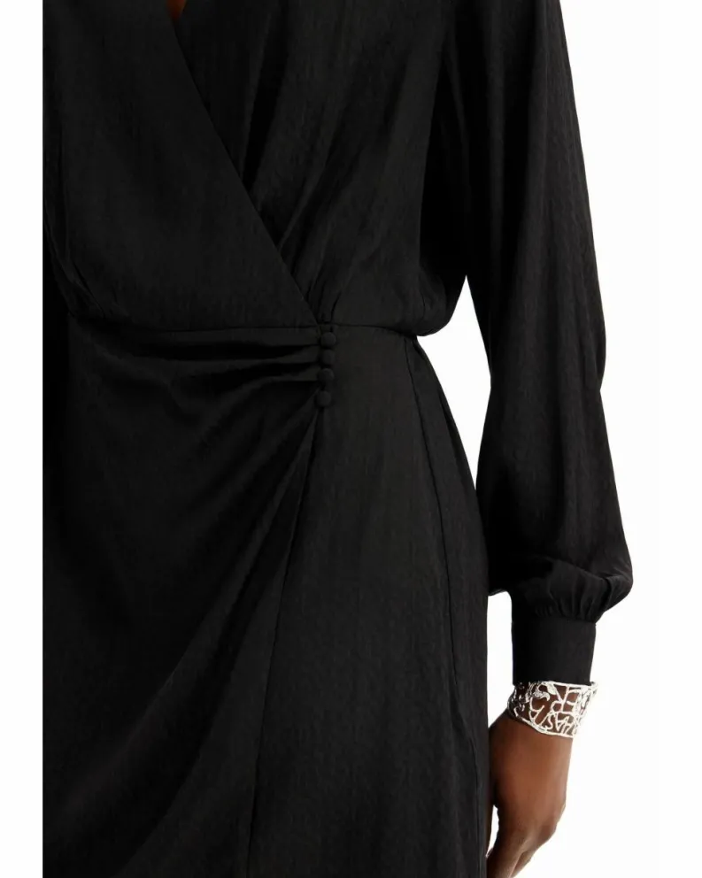 Wrap Dresses*Desigual Wrap Dress Black
