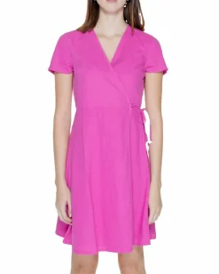 Wrap Dresses*Only Wrap Dress Short Sleeves Pink