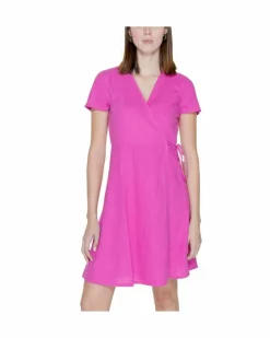 Wrap Dresses*Only Wrap Dress Short Sleeves Pink