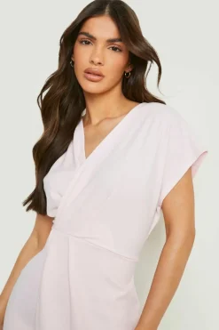 Wrap Dresses*boohoo Wrap Front Midi Dress blush