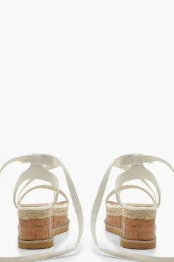 Flats|Sandals*boohoo Wrap Strap Espadrille Flatforms white