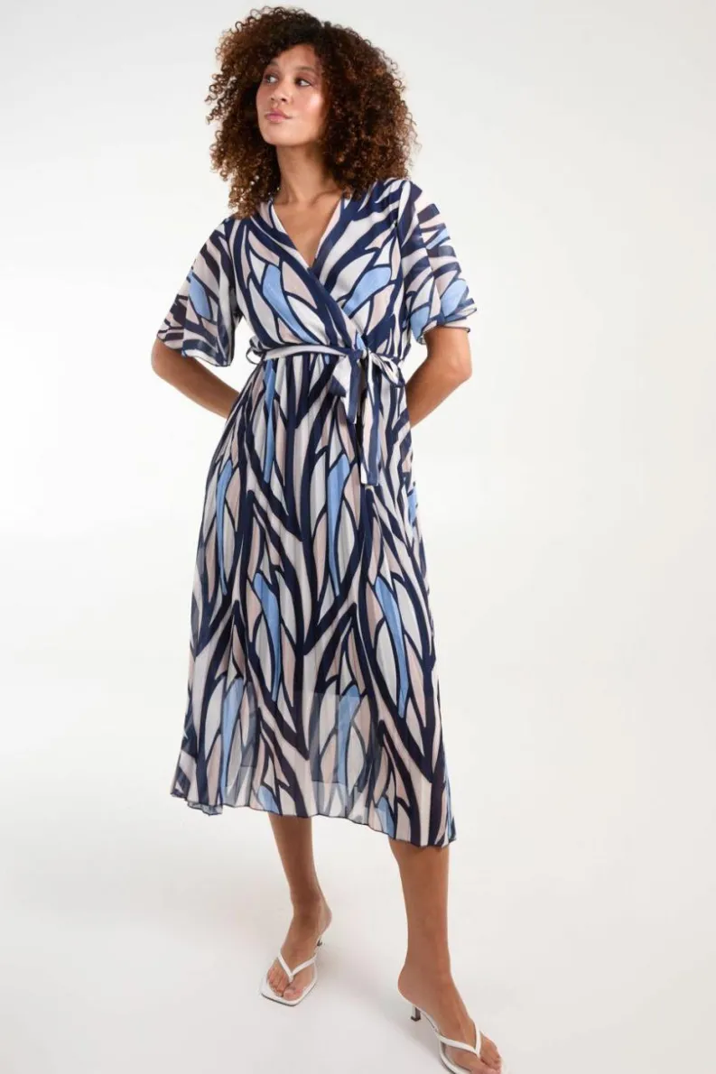 Wrap Dresses*Blue Vanilla Wrapover Pleat Dress Navy