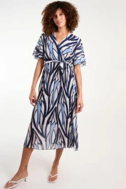 Wrap Dresses*Blue Vanilla Wrapover Pleat Dress Navy
