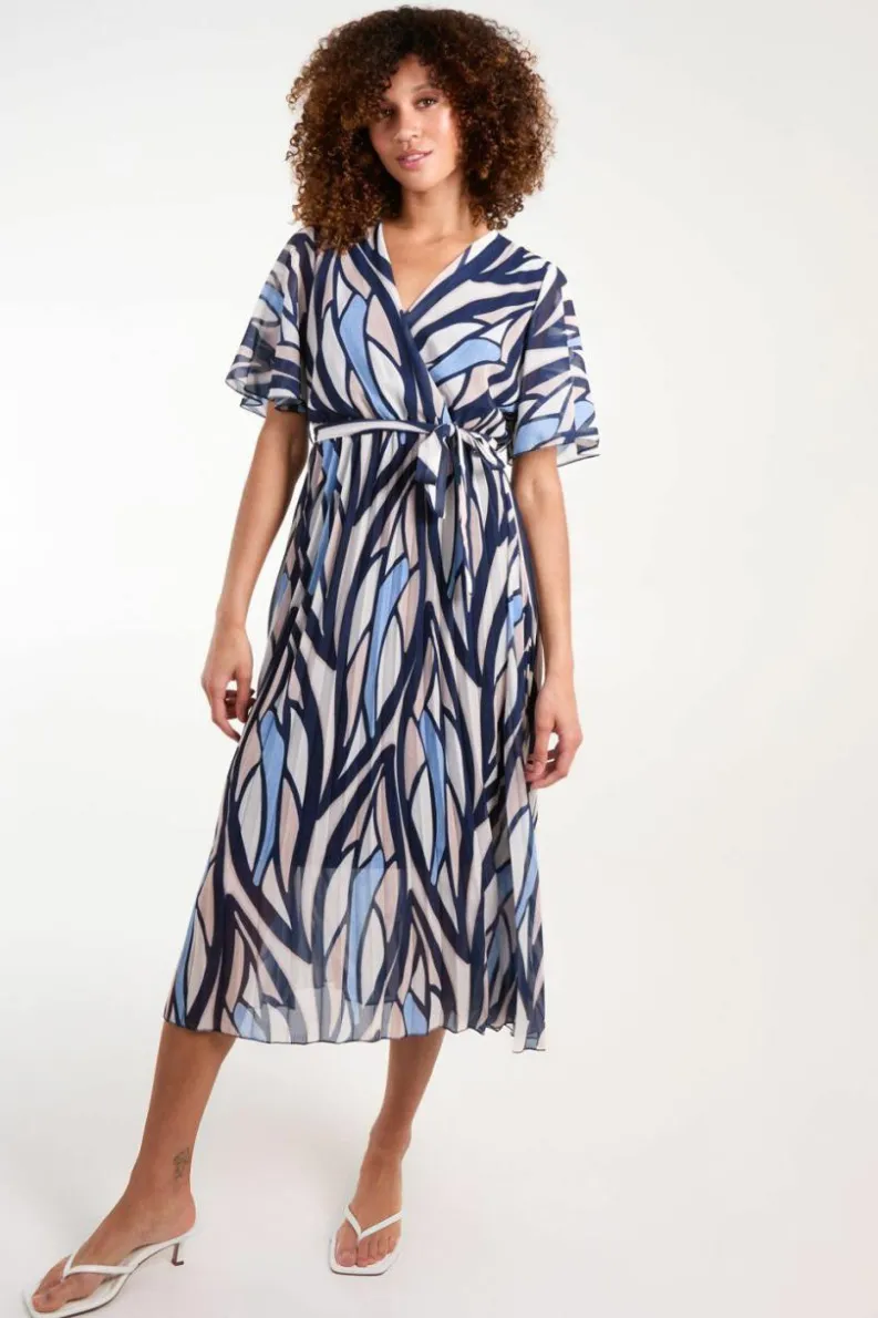 Wrap Dresses*Blue Vanilla Wrapover Pleat Dress Navy
