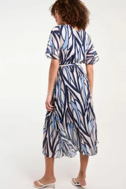 Wrap Dresses*Blue Vanilla Wrapover Pleat Dress Navy