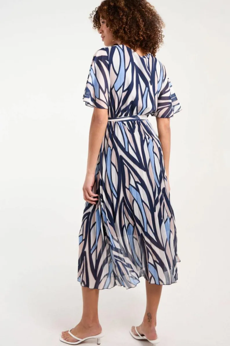 Wrap Dresses*Blue Vanilla Wrapover Pleat Dress Navy