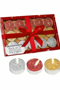 Candles & Diffusers|Candles*Deco Express X'mas Tealight 15 pcs Pack 3 Hours Multi