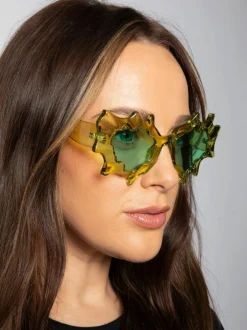 Sunglasses*SVNX Y2K Irregular Novelty Sunglasses in Green