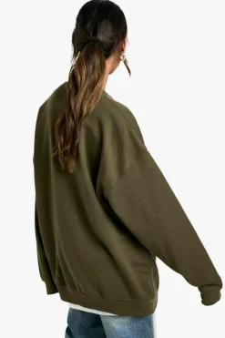 Sweatshirts|Hoodies & Sweatshirts*boohoo Yosemite Camping Club Oversized Sweatshirt khaki
