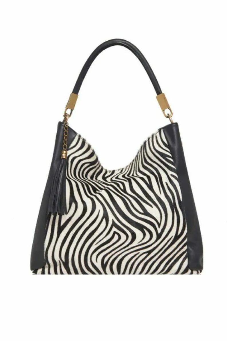 Shoulder Bags*Sostter Zebra Print Calf Hair And Leather Grab Bag | BBRLL Multi