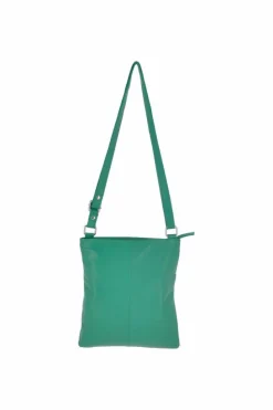 Cross-Body Bags*Ashwood Leather Zip Top Leather Cross Body Bag With External Slip Pocket Green