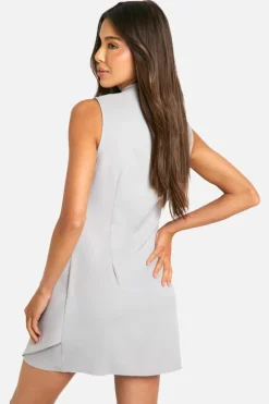 Wrap Dresses|Bodycon Dresses*boohoo Zip Wrap Front Mini Dress grey